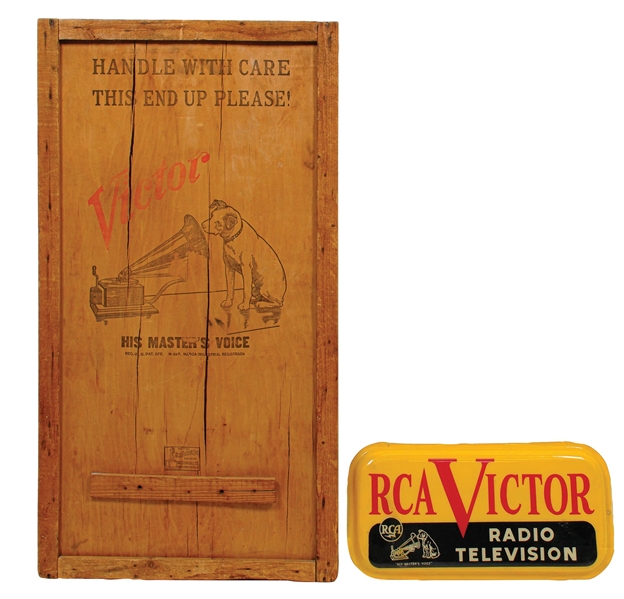 COLLECTION OF 2 RCA VICTOR ADVERTISING PIECES W/ NIPPER DOG GRAPHICS