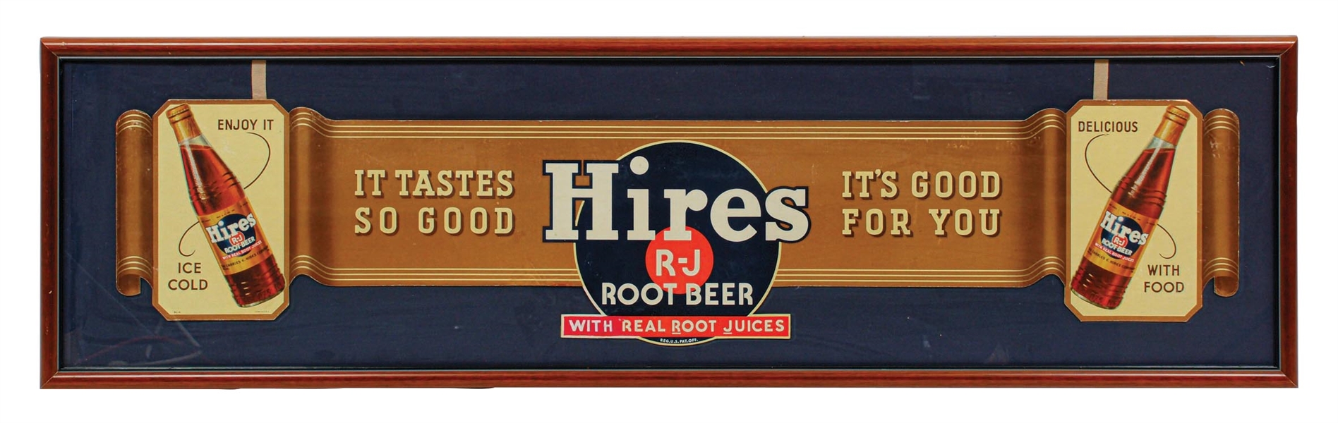 HIRES ROOT BEER CARDBOARD LITHOGRAPH W/ DOUBLE BOTTLE GRAPHIC