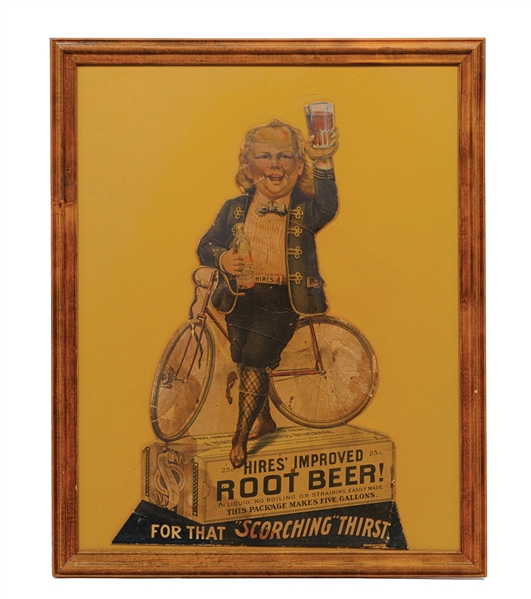 EARLY HIRES ROOT BEER CARDSTOCK LITHOGRAPHED EASEL BACK W/ UGLY KID GRAPHIC