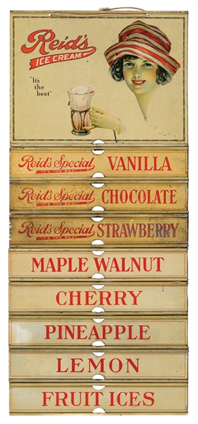 REIDS ICE CREAM TIN MENU BOARD SIGN