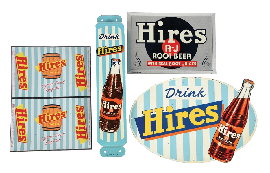 COLLECTION OF 4 HIRES ROOT BEER SIGNS