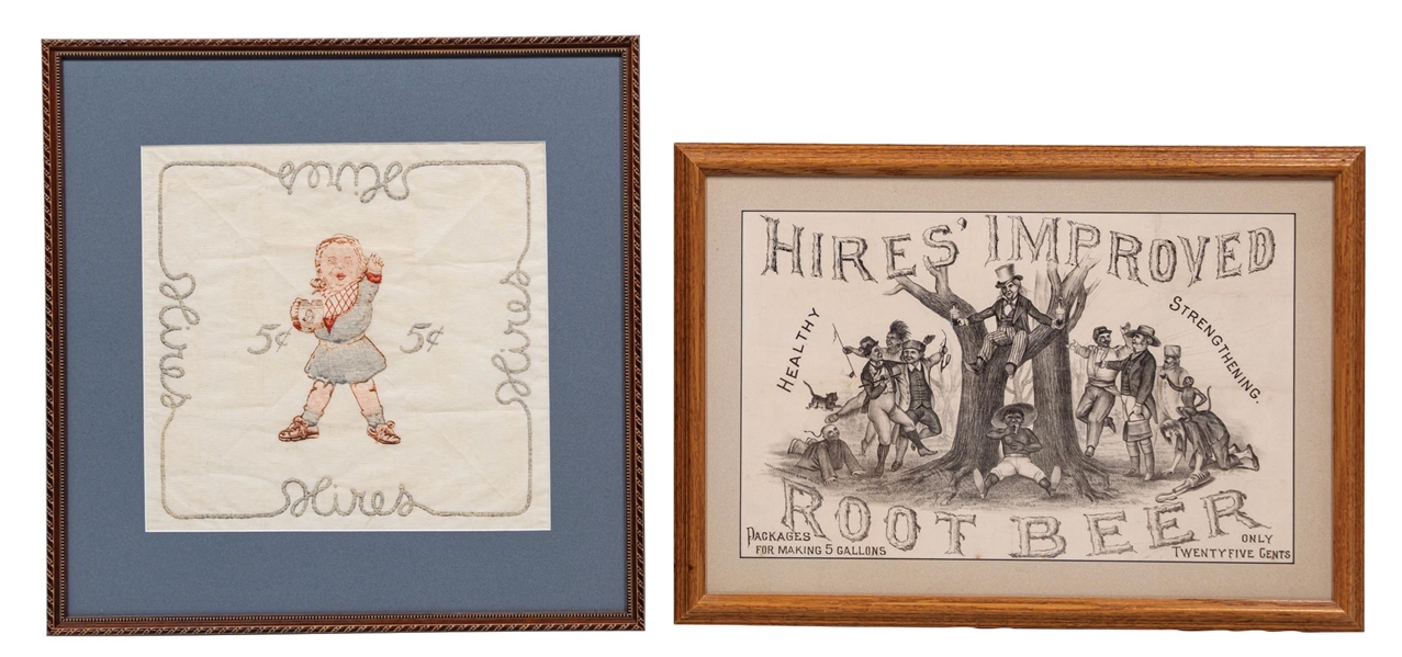 COLLECTION OF 2 FRAMED HIRES ROOT BEER ADVERTISEMENTS