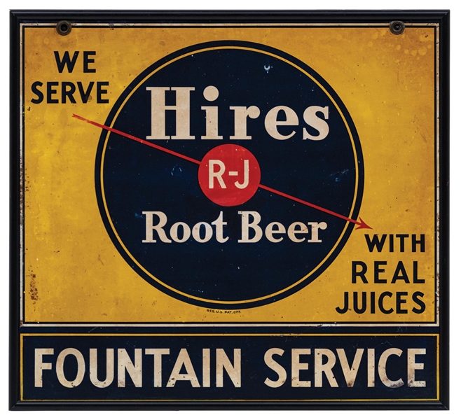 HIRES ROOT BEER TIN FOUNTAIN SERVICE SIGN