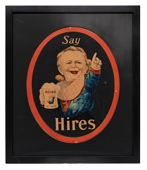 EARLY HIRES ROOT BEER UGLY KID OVAL SIGN