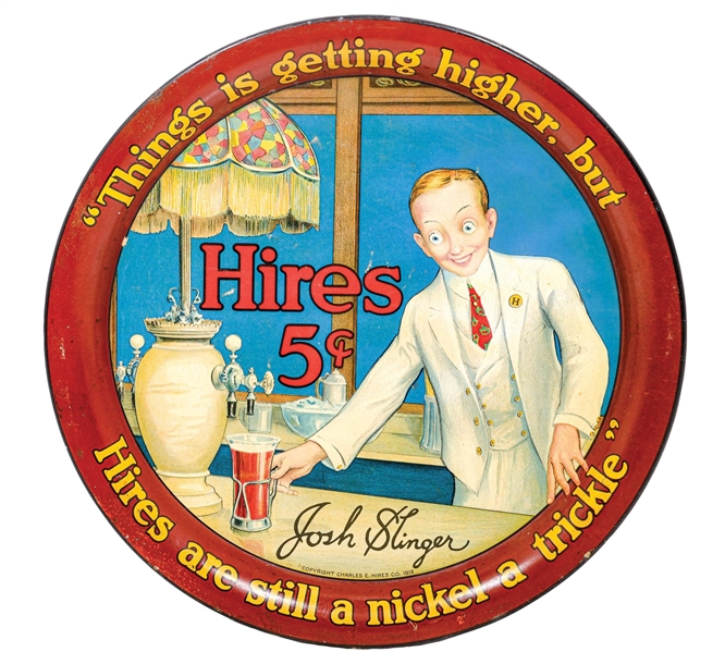 HIRES ROOT BEER JOSH SLINGER "SODA JERK" TRAY