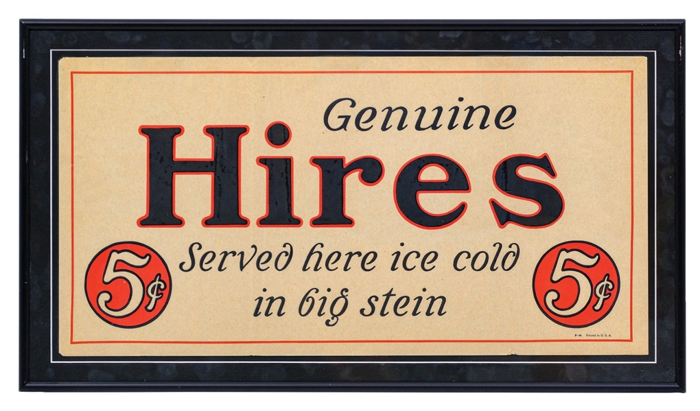 EARLY HIRES ROOT BEER PAPER ADVERTISING SIGN