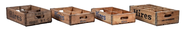 COLLECTION OF 4 HIRES ROOT BEER BOTTLE CRATES