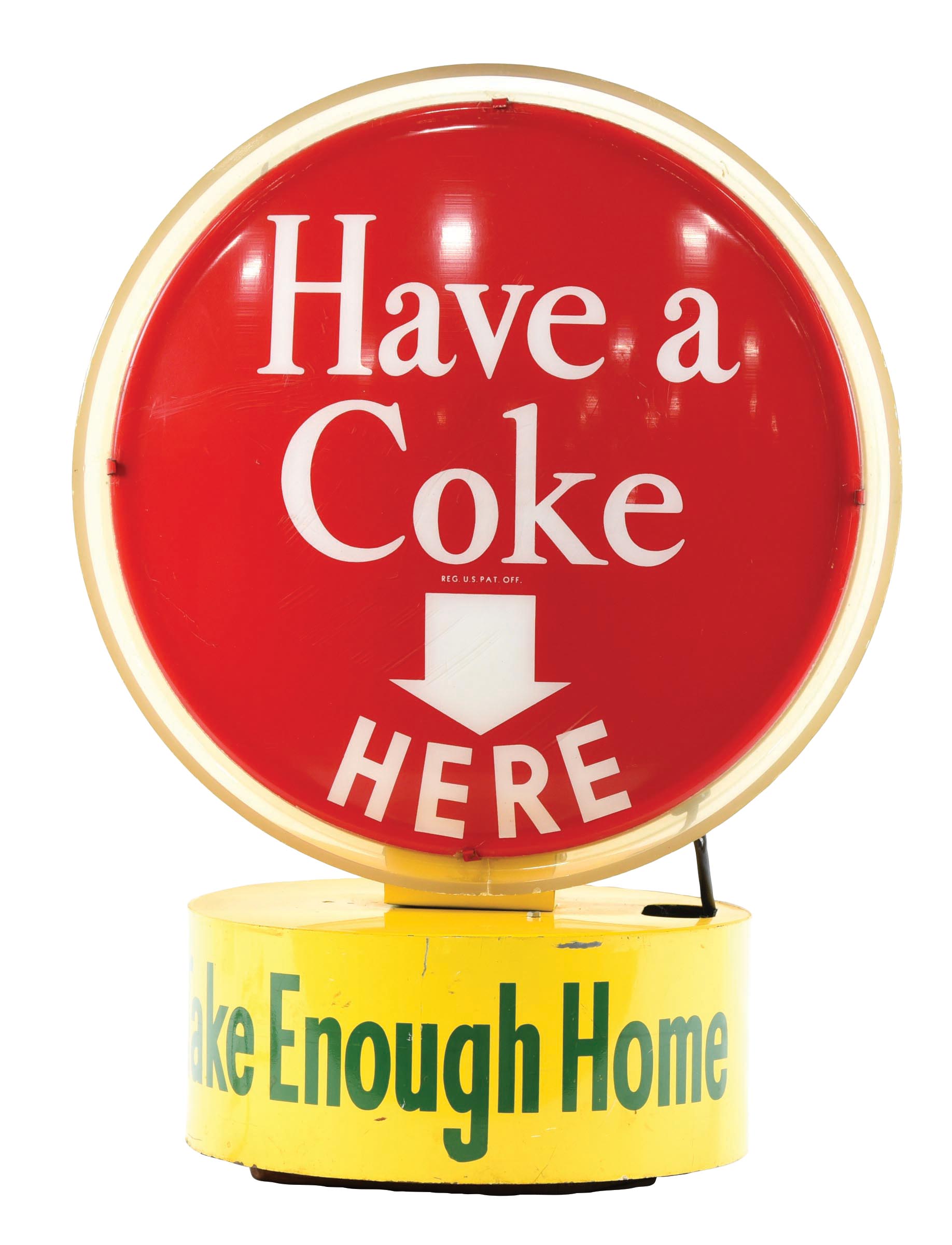 Cola Rally Signs Lot Detail - COCA-COLA ROTATING HALO LIGHT-UP SIGN
