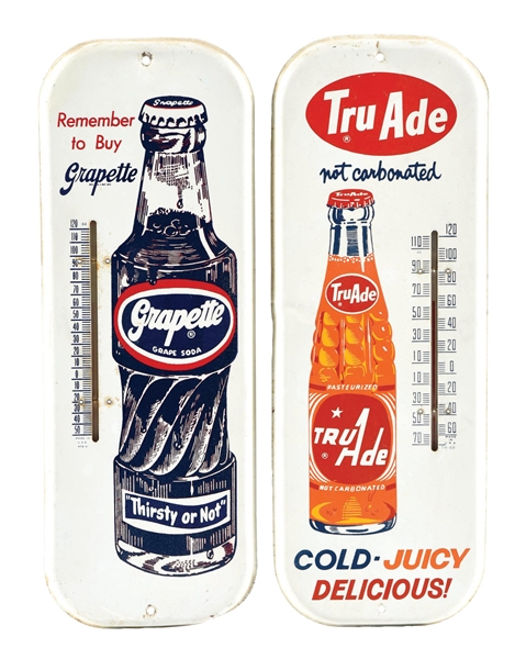 COLLECTION OF 2 SODA POP THERMOMETERS W/ BOTTLE GRAPHICS