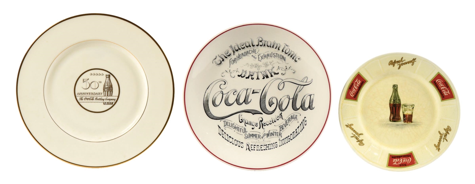 COLLECTION OF 3 COCA-COLA DISHES