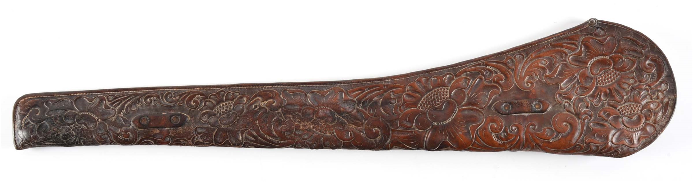 HAND TOOLED VINTAGE CARBINE SCABBARD