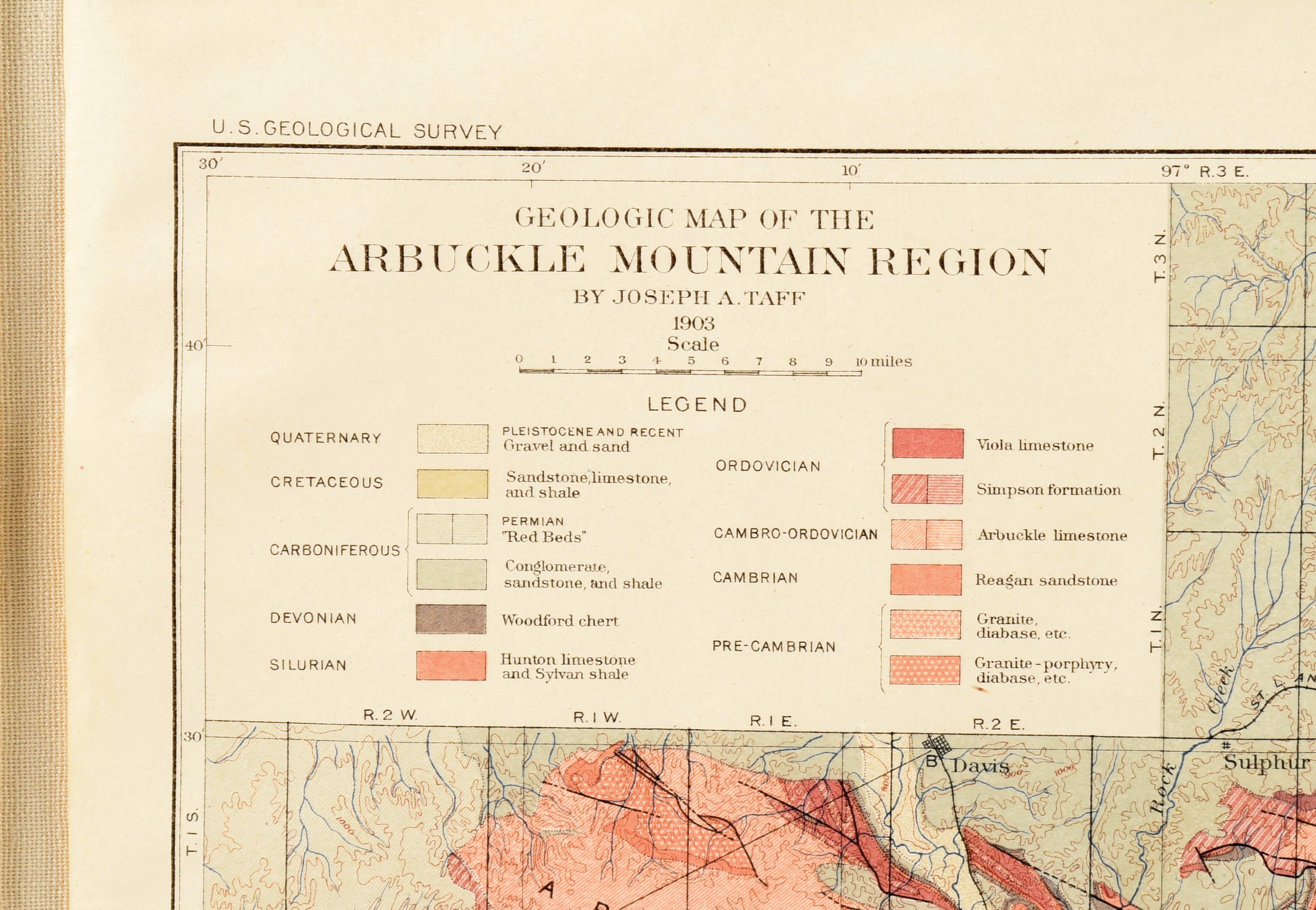 Lot Detail - GEOLOGICAL MAP OF THE ARBUCKLE MOUNTAIN REGION