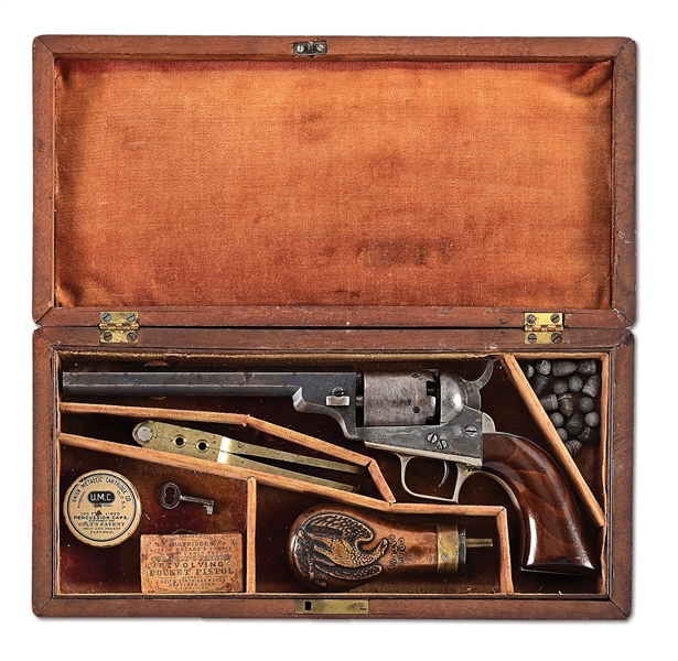 (A) FINE COLT MODEL 1848 BABY DRAGOON WITH PARTITIONED CASE (1849).