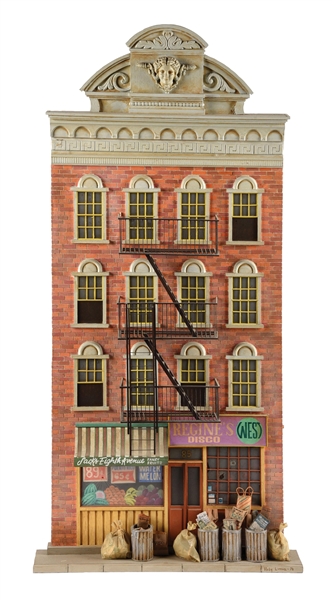 3D WOODEN WALL DISPLAY SHOWING A COUNTRY STORE W/ APARTMENTS ABOVE