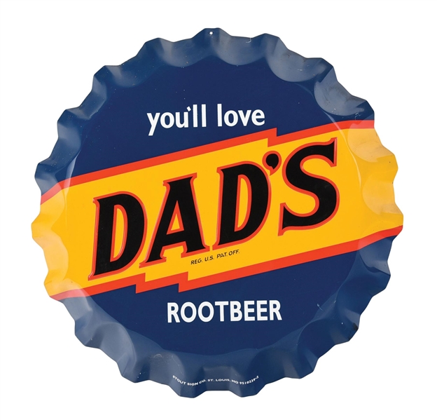 DADS ROOTBEER BOTTLE CAP SIGN.