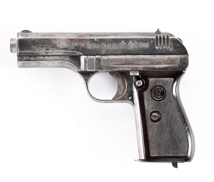 (C) NAZI MARKED CZ 27 SEMI-AUTOMATIC PISTOL.