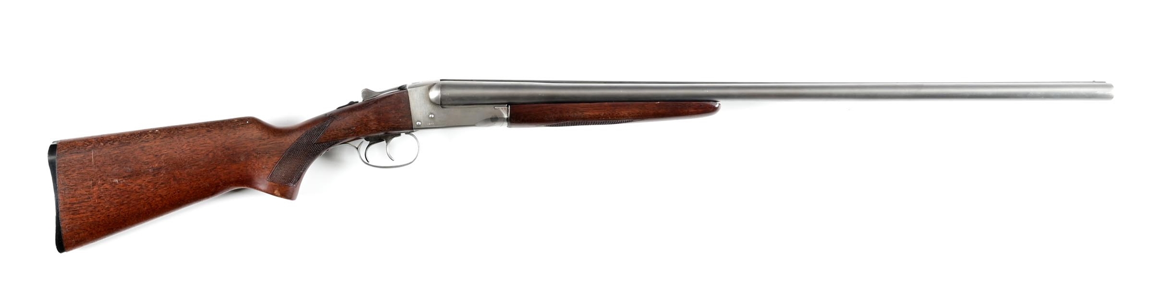 (C) STEVENS SPRINGFIELD SIDE BY SIDE SHOTGUN.