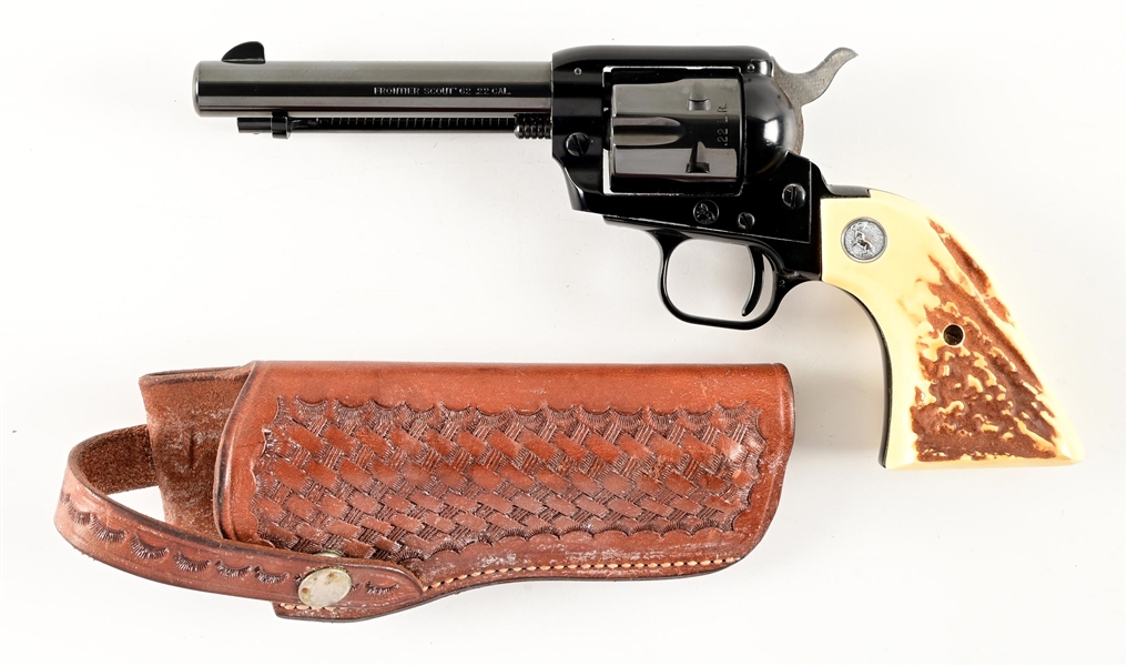 (C) COLT FRONTIER SCOUT 62 SINGLE ACTION REVOLVER WITH HOLSTER.