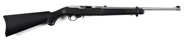 (M) 50TH ANNIVERSARY STAINLESS TAKEDOWN RUGER 10/22 SEMI AUTOMATIC CARBINE.