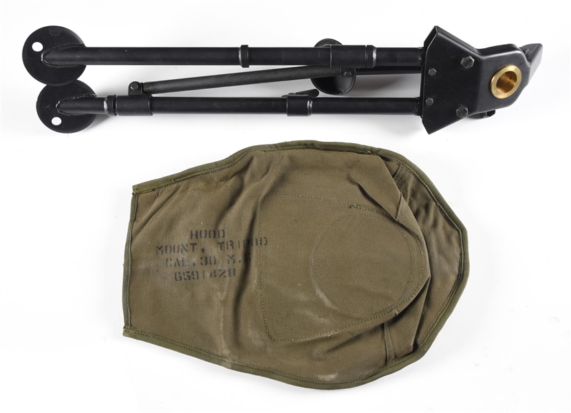 U.S. .30 CALIBER MACHINE GUN TRIPOD FOR M-60 OR BROWNING WITH CANVAS HOOD. 