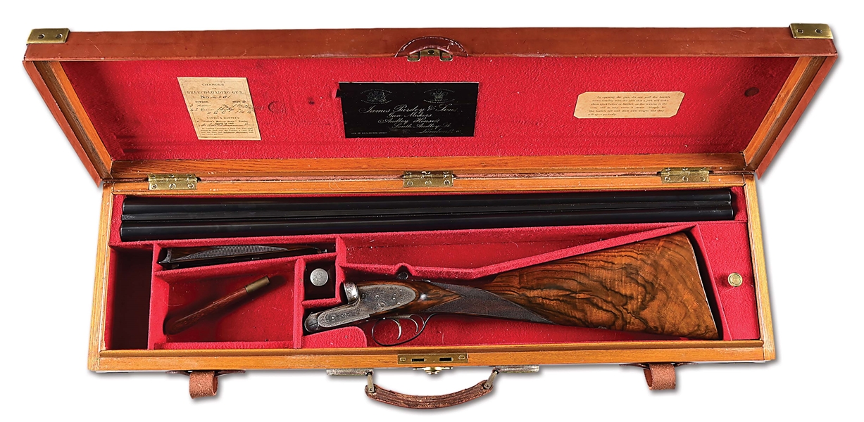 (A) JAMES PURDEY BEST QUALITY SIDELOCK EJECTOR 12 GAUGE SIDE BY SIDE SHOTGUN WITH CASE.