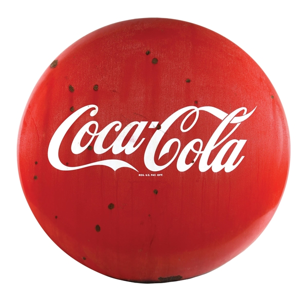 COCA-COLA PORCELAIN 48" BUTTON SIGN