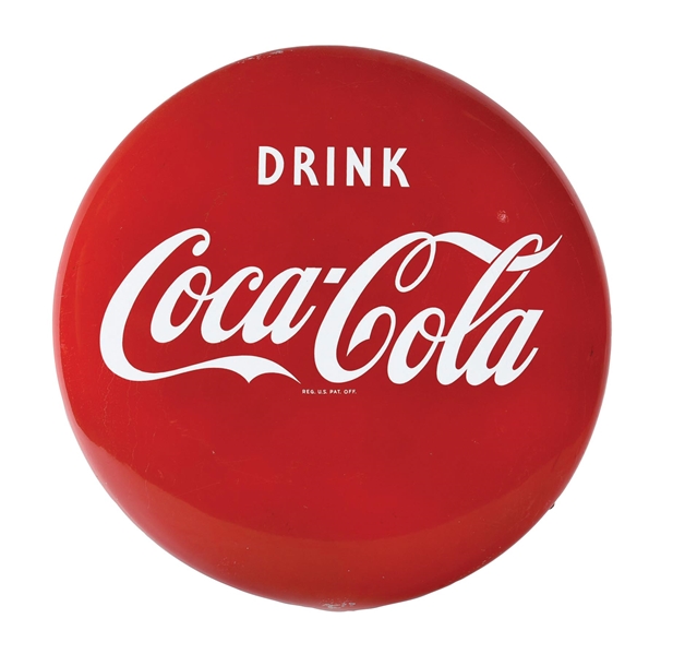 PORCELAIN DRINK COCA-COLA BUTTON SIGN