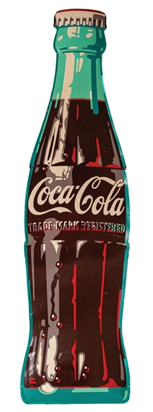 TIN 12 DIE-CUT COCA-COLA BOTTLE SIGN