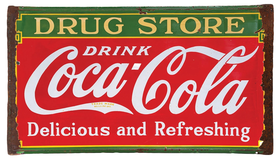 PORCELAIN COCA-COLA "DRUG STORE" SIGN