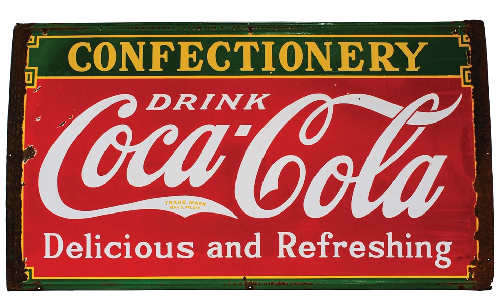 PORCELAIN COCA-COLA "CONFECTIONERY" SIGN