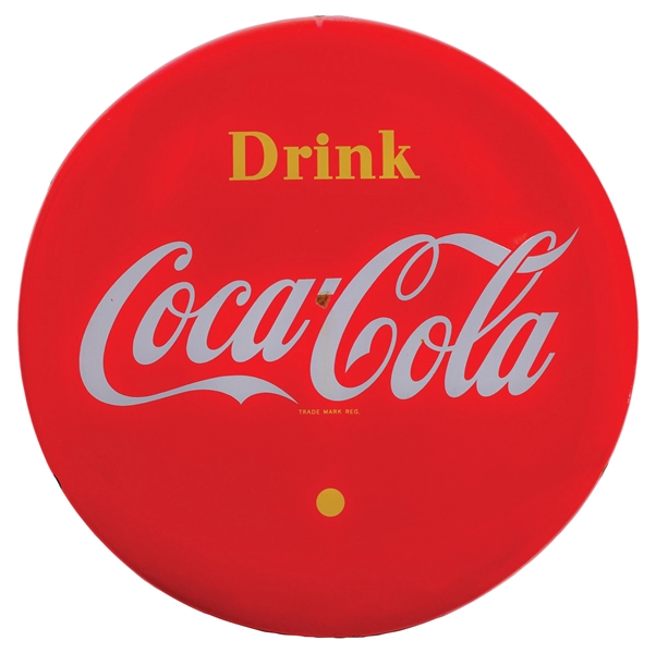 48" PORCELAIN COCA-COLA BUTTON SIGN