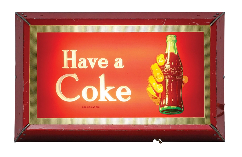 COCA-COLA LIGHT-UP ILLUSION SIGN W/ HAND & BOTTLE GRAPHIC