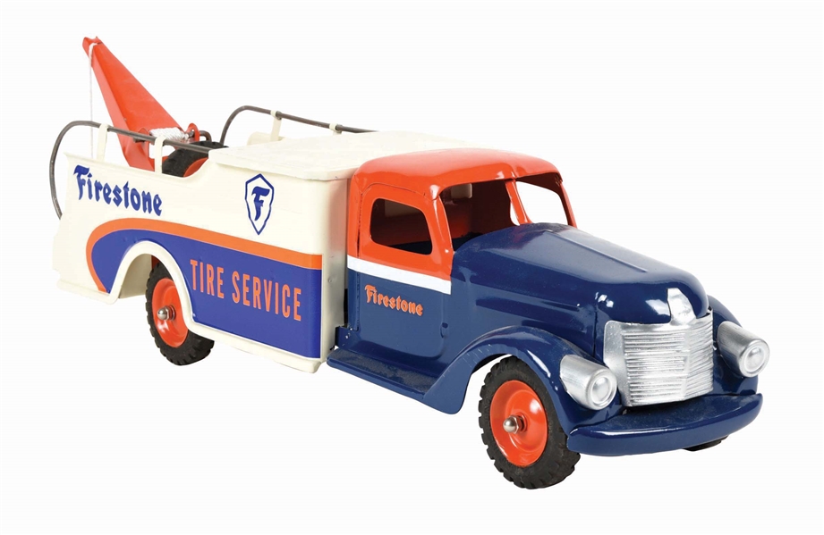 1949 BUDDY "L" PRESSED STEEL 24" FIRESTONE TIRE SERVICE TRUCK