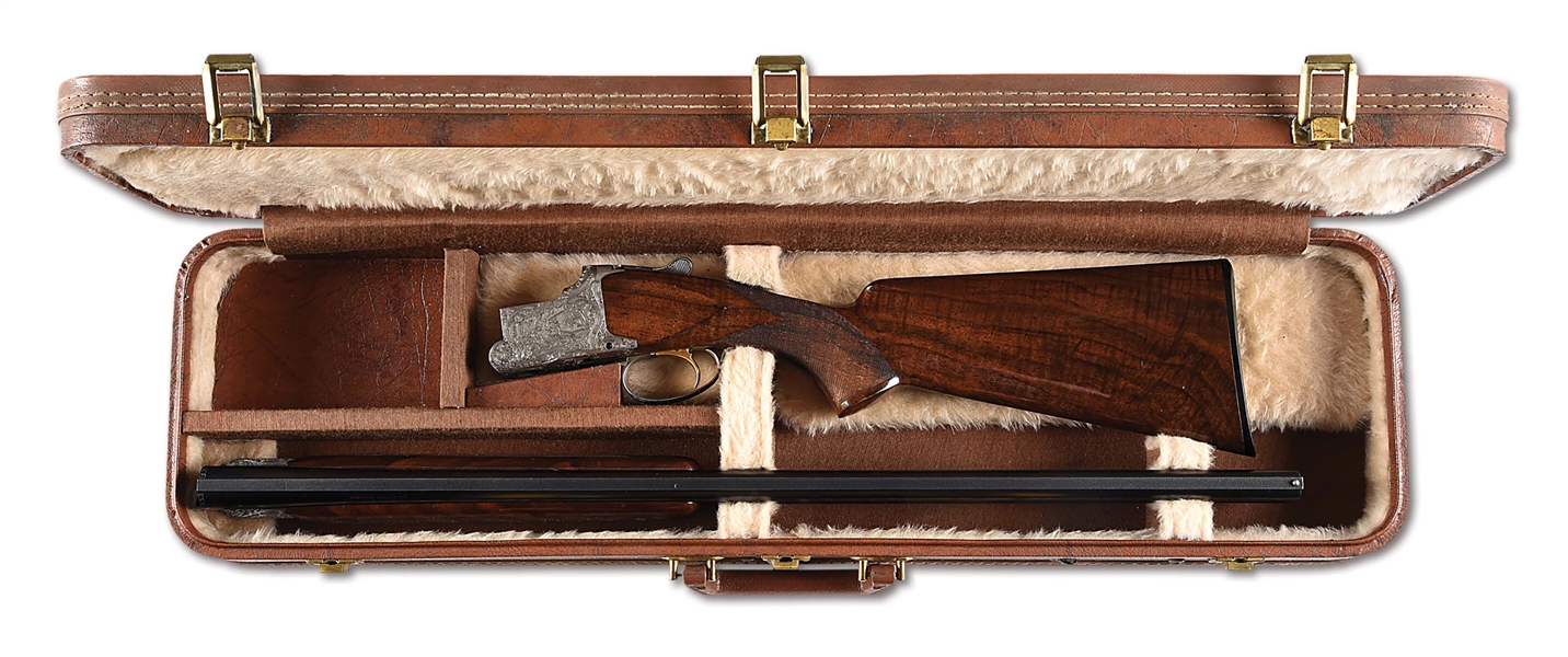 (M) BELGIUM BROWNING DIANA GRADE SUPERPOSED OVER UNDER 12 GAUGE SHOTGUN WITH ENGRAVING BY CAMPO.