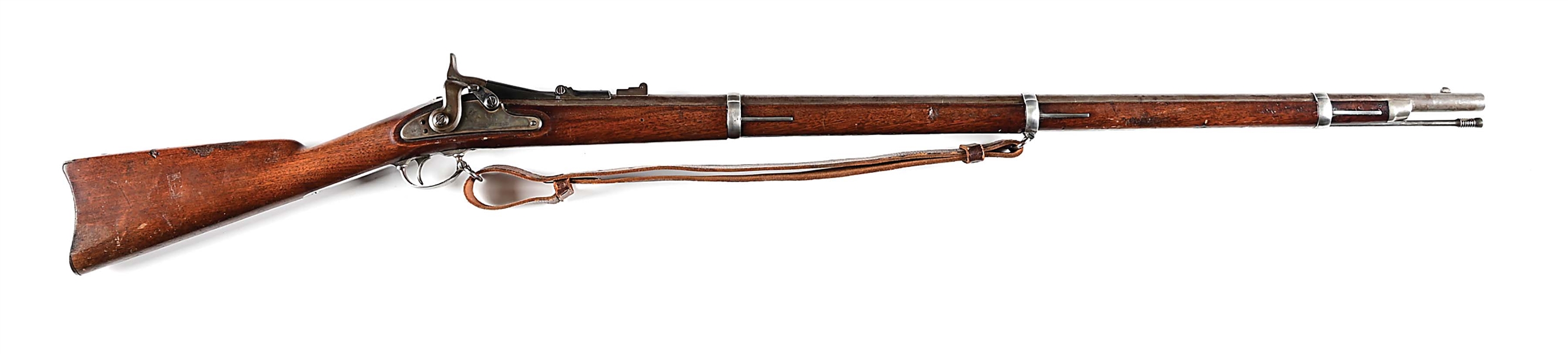 (A) VERY FINE US SPRINGFIELD MODEL 1866 SECOND ALLIN TRAPDOOR CONVERSION RIFLE.