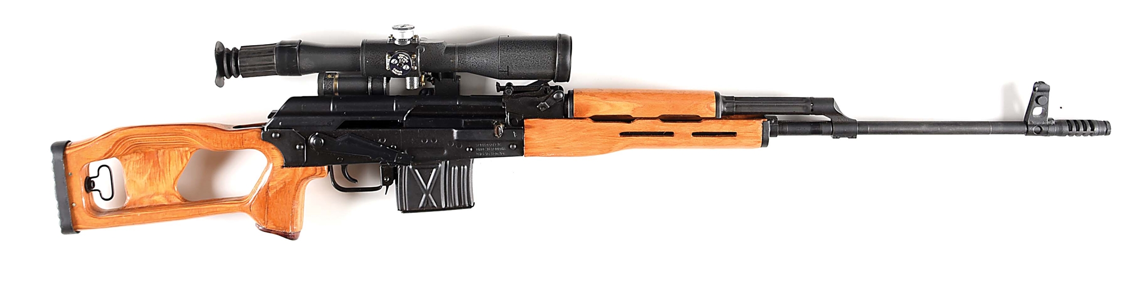 (M) ROMARM CUGIR ROMAK 3 PSL STYLE SEMI AUTOMATIC SNIPER RIFLE WITH OPTIC AND 2 MATCHING MAGAZINES.