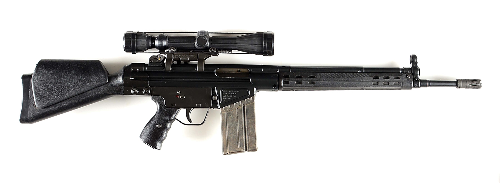 (C) EARLY PRE-BAN SACO IMPORTED HECKLER & KOCH HK91 SEMI AUTOMATIC RIFLE.