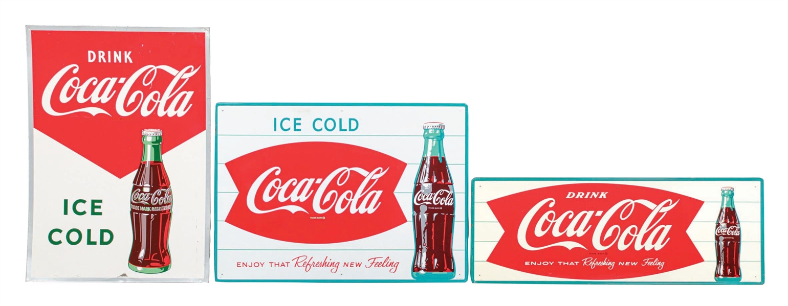 COLLECTION OF 3 COCA-COLA TIN ADVERTISING SIGNS