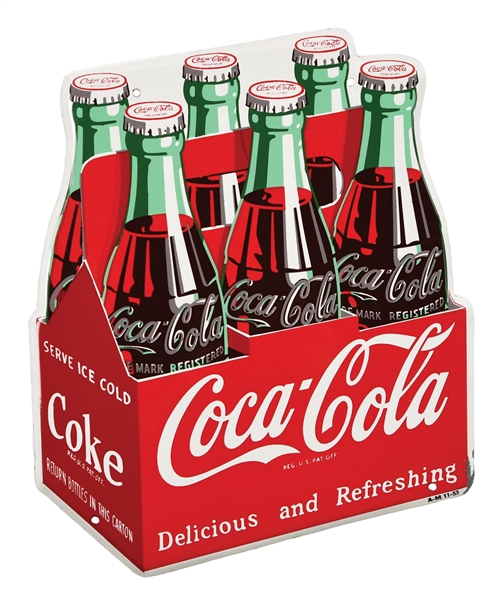 COCA-COLA DIECUT SIX PACK "DELICIOUS AND REFRESHING."