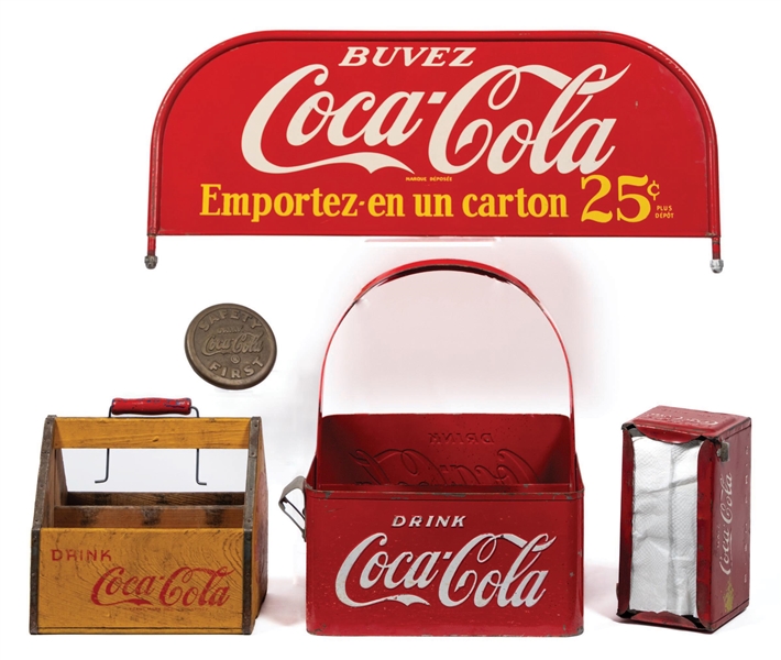 COLLECTION OF 5: COCA-COLA ADVERTISING ITEMS.