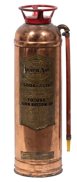 QUICK AID BRASS FIRE EXTINGUISHER. 