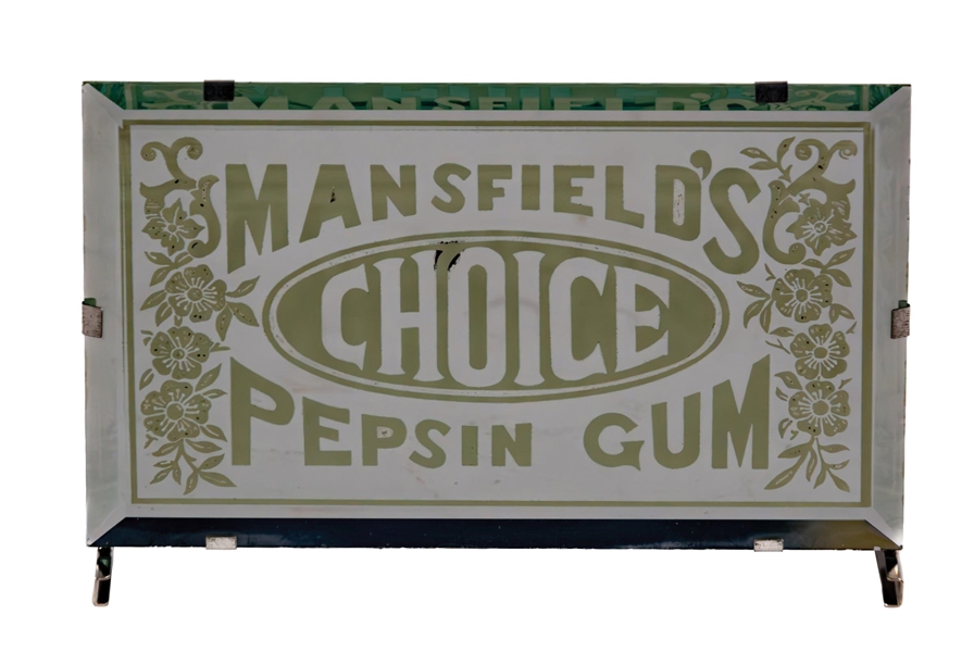 MANSFIELDS CHOICE PEPSIN GUM GLASS VENDING MACHINE MARQUIS.