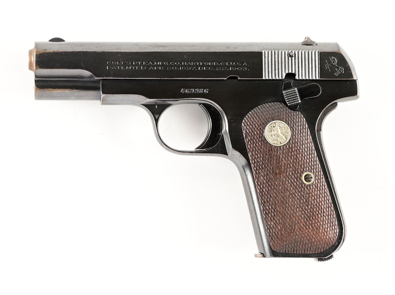 (C) COLT MODEL 1903 POCKET HAMMERLESS SEMI AUTOMATIC PISTOL.