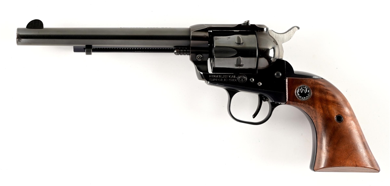 (C) OLD MODEL RUGER SINGLE-SIX SINGLE ACTION REVOLVER.