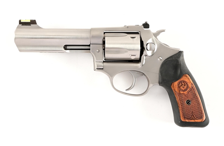 (M) BOXED STAINLESS RUGER SP101 .357 MAGNUM DOUBLE ACTION REVOLVER.