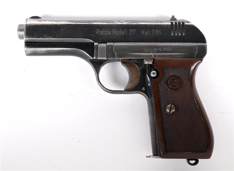 (C) NAZI WW2 GERMAN CZ 27 SEMI AUTOMATIC PISTOL.