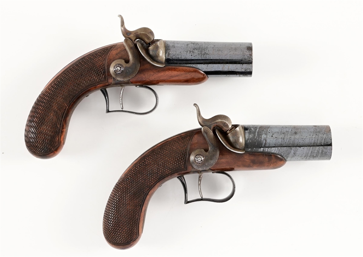 (A) ATTRACTIVE PAIR OF DEVISME PERCUSSION SIGNAL PISTOLS WITH ACCOUTREMENTS. 