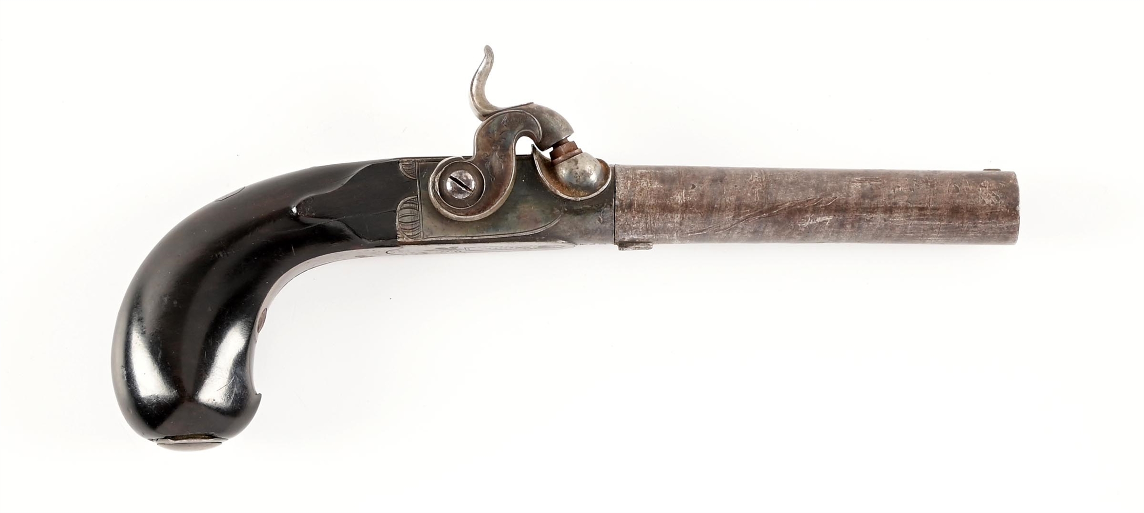(A) CONTINENTAL TURN BARREL PERCUSSION PISTOL WITH ACCOUTREMENTS. 