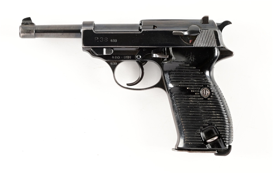 (C) RARE BUNDESHEER MARKED WALTHER "480" CODE P.38 SEMI AUTOMATIC PISTOL.