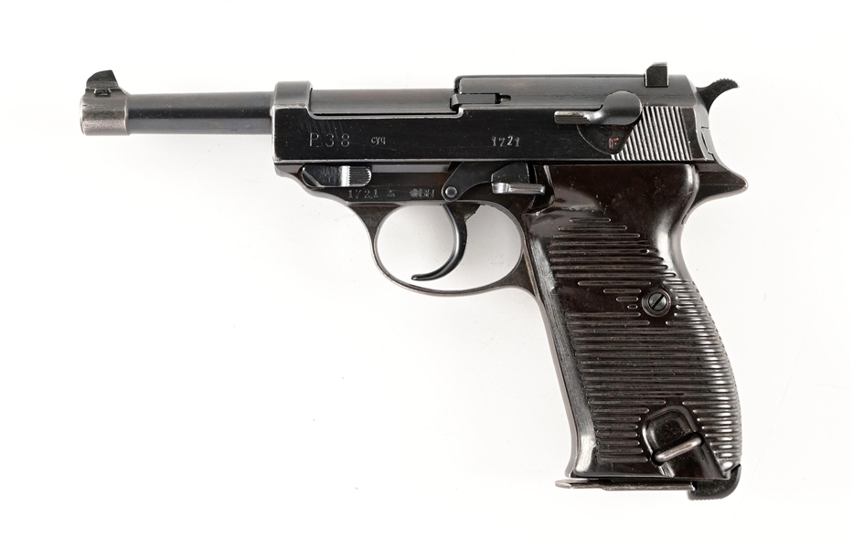 (C) BUNDESHEER MARKED SPREEWERKE P.38 SEMI AUTOMATIC PISTOL.